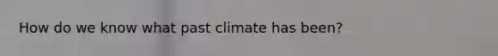 How do we know what past climate has been?