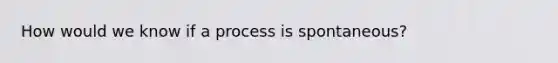 How would we know if a process is spontaneous?