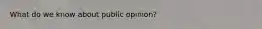 What do we know about public opinion?