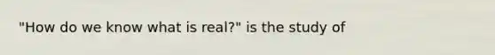 "How do we know what is real?" is the study of