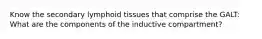 Know the secondary lymphoid tissues that comprise the GALT: What are the components of the inductive compartment?