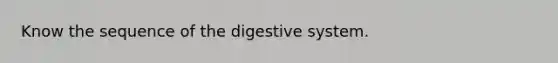 Know the sequence of the digestive system.