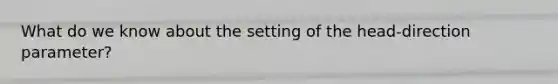 What do we know about the setting of the head-direction parameter?