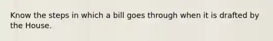 Know the steps in which a bill goes through when it is drafted by the House.