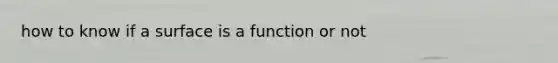 how to know if a surface is a function or not