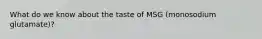 What do we know about the taste of MSG (monosodium glutamate)?