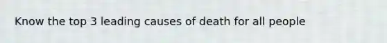 Know the top 3 leading causes of death for all people