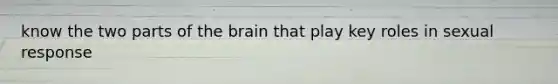 know the two parts of the brain that play key roles in sexual response