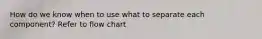 How do we know when to use what to separate each component? Refer to flow chart