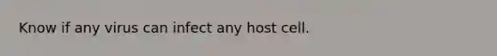 Know if any virus can infect any host cell.