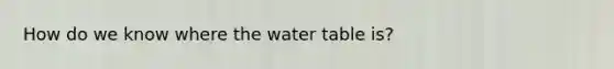 How do we know where the water table is?