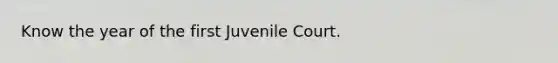 Know the year of the first Juvenile Court.