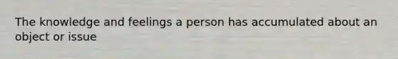 The knowledge and feelings a person has accumulated about an object or issue