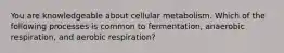 You are knowledgeable about cellular metabolism. Which of the following processes is common to fermentation, anaerobic respiration, and aerobic respiration?