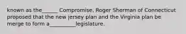 known as the______ Compromise, Roger Sherman of Connecticut proposed that the new jersey plan and the Virginia plan be merge to form a__________legislature.