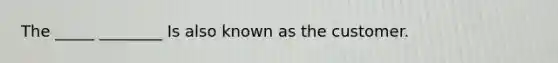 The _____ ________ Is also known as the customer.