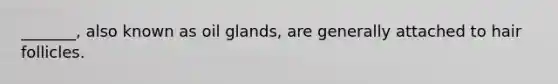 _______, also known as oil glands, are generally attached to hair follicles.
