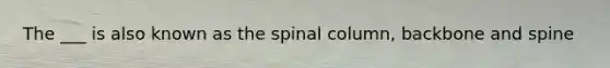 The ___ is also known as the spinal column, backbone and spine