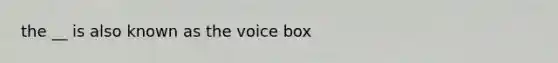 the __ is also known as the voice box