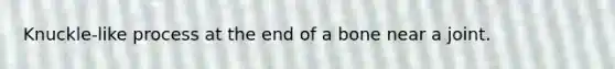 Knuckle-like process at the end of a bone near a joint.