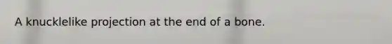 A knucklelike projection at the end of a bone.