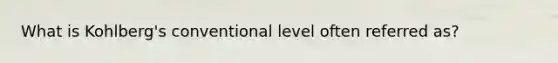 What is Kohlberg's conventional level often referred as?