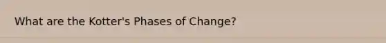 What are the Kotter's Phases of Change?