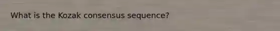 What is the Kozak consensus sequence?
