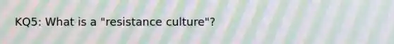 KQ5: What is a "resistance culture"?