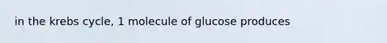 in the krebs cycle, 1 molecule of glucose produces