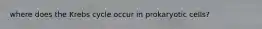 where does the Krebs cycle occur in prokaryotic cells?