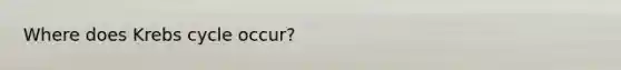 Where does Krebs cycle occur?