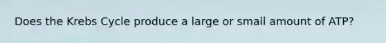 Does the Krebs Cycle produce a large or small amount of ATP?