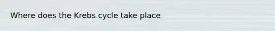 Where does the <a href='https://www.questionai.com/knowledge/kqfW58SNl2-krebs-cycle' class='anchor-knowledge'>krebs cycle</a> take place