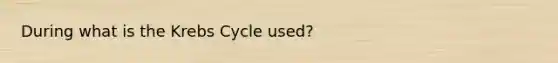 During what is the Krebs Cycle used?