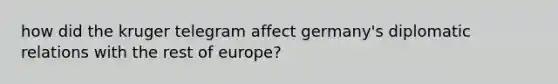 how did the kruger telegram affect germany's diplomatic relations with the rest of europe?