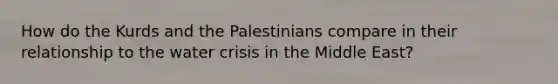 How do the Kurds and the Palestinians compare in their relationship to the water crisis in the Middle East?