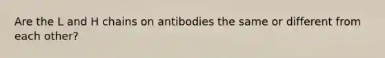 Are the L and H chains on antibodies the same or different from each other?