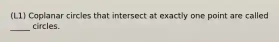 (L1) Coplanar circles that intersect at exactly one point are called _____ circles.