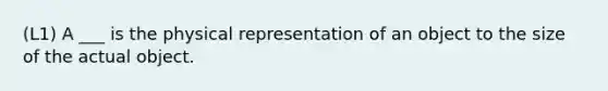 (L1) A ___ is the physical representation of an object to the size of the actual object.