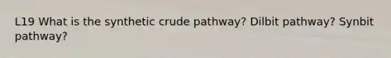 L19 What is the synthetic crude pathway? Dilbit pathway? Synbit pathway?