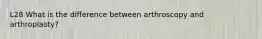 L28 What is the difference between arthroscopy and arthroplasty?
