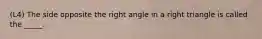 (L4) The side opposite the right angle in a right triangle is called the _____.