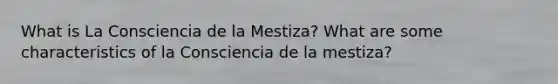 What is La Consciencia de la Mestiza? What are some characteristics of la Consciencia de la mestiza?