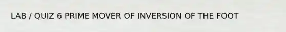 LAB / QUIZ 6 PRIME MOVER OF INVERSION OF THE FOOT