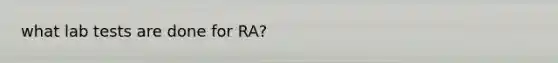 what lab tests are done for RA?