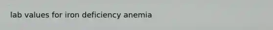 lab values for iron deficiency anemia