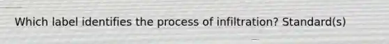 Which label identifies the process of infiltration? Standard(s)