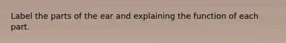 Label the parts of the ear and explaining the function of each part.