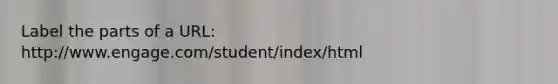 Label the parts of a URL: http://www.engage.com/student/index/html